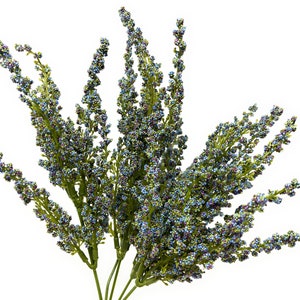 12&quot; Artificial Blue Heather Berry Bush Stems for Floral Arrangements, Vase Bouquet Container Pot Wreath Fillers-Artificial Faux Flowers