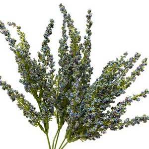 12" Artificial Blue Heather Berry Bush Stems for Floral Arrangements, Vase Bouquet Container Pot Wreath Fillers-Artificial Faux Flowers