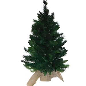 12&quot;, 24&quot; or 36&quot; Tabletop Christmas Tree Weighted Burlap Wrapped Base DIY Undecorated Crafting Tree Holiday Tree - Choose Tree Type/Size