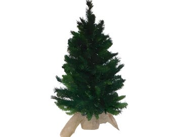 12", 24" or 36" Tabletop Christmas Tree Weighted Burlap Wrapped Base DIY Undecorated Crafting Tree Holiday Tree - Choose Tree Type/Size
