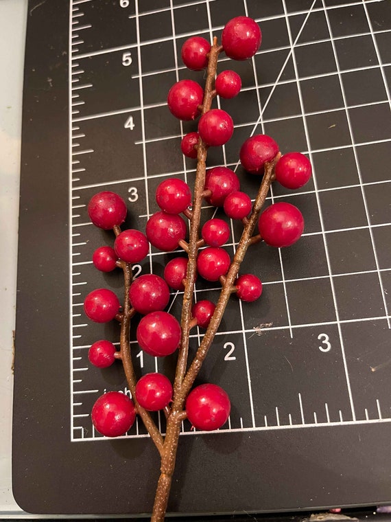 Red Artificial Berry Stems 8 Inch Christmas Holly Berry Branches Red Berry  Stems For Berry Floral H