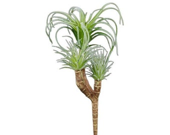 8" Faux Outdoor Air Plant Flocked with UV Shield, Artificial Tillandsia