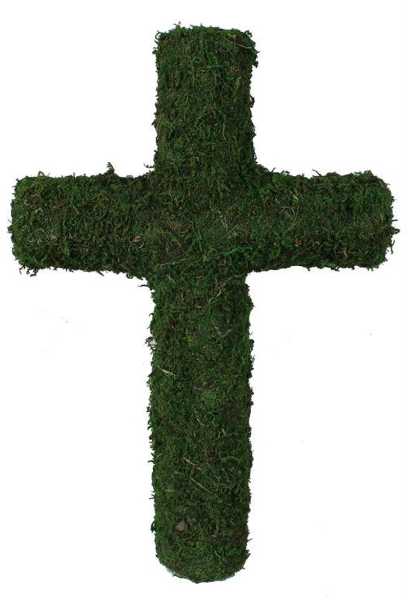 16 or 20 Moss Cross-Easter Cross Wreath Base for Front Door or Wall Decor-Religious Cross Decor-Wall Hanging-Wreath Supply-Floral Supply image 3