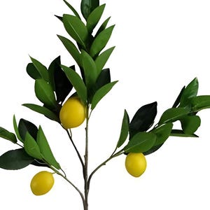 29&quot; Faux Lemon Spray on Stem, Kitchen Greenery, Lemon Decor
