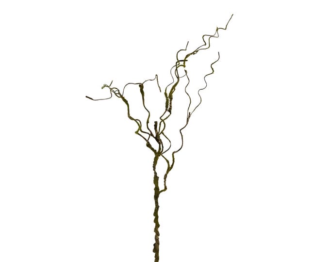 34" Faux Mossy Twig Branch Spray, Moss Stem, Vase Filler, Tall Branches, Tall Stems, Cottage Core Decor, Natural Decor, Woodland Decor