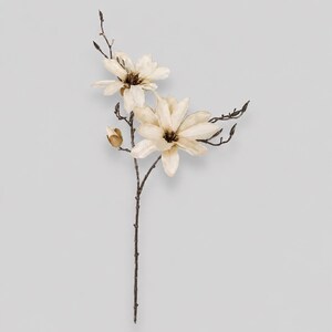 34" Artificial Magnolia Stems, Faux Cream Magnolia Flower Spray, Silk Flowers, Artificial Flowers, Vase Filler, Floral Supply image 5