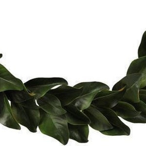 55" Artificial Magnolia Leaf Garland-Greenery Garland-Year Round Evergreen Garland-DIY Floral Supply for Wreath, Mantel, Stairs, Entryway