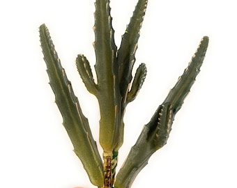 10.25" Artificial Cactus Stem/Pick/Plant-Fake Faux Pencil Cactus-Cactus Decor-Faux Succulent-Fake Succulent-Succulent Pick-Floral Supply