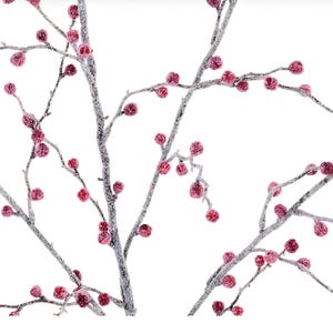 37&quot; Christmas Stems Red Frosted Berry Spray, Tall Stems, Christmas Vase Filler, DIY Wreath Floral Supply