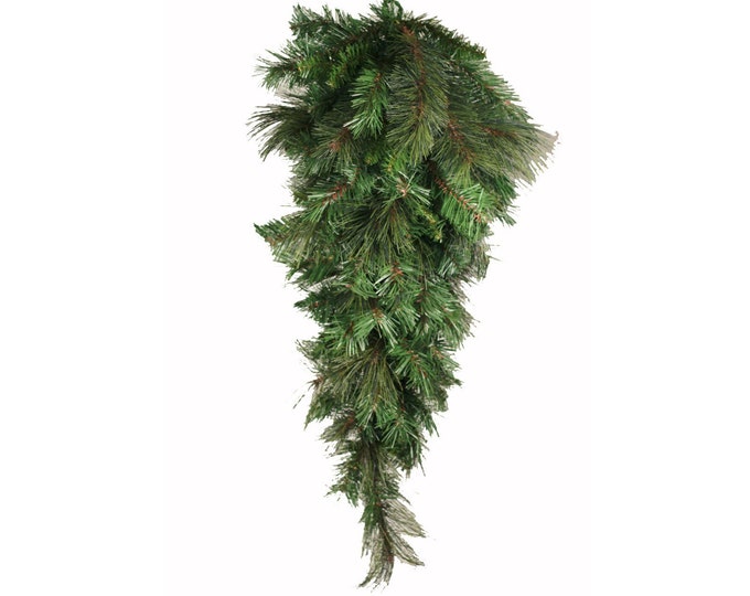 32" Mixed Pine Teardrop Christmas Swag Wreath Base Wreath Form Undecorated for Wreath Making DIY Holiday Home Decor