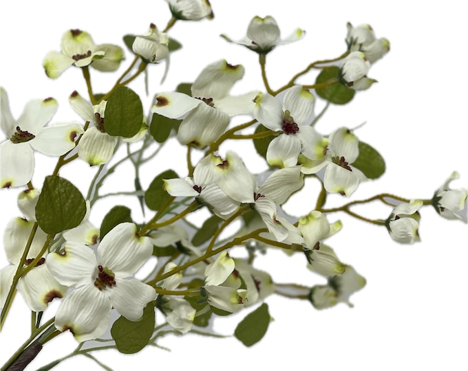 17" Artificial English Dogwood Bush in Cream