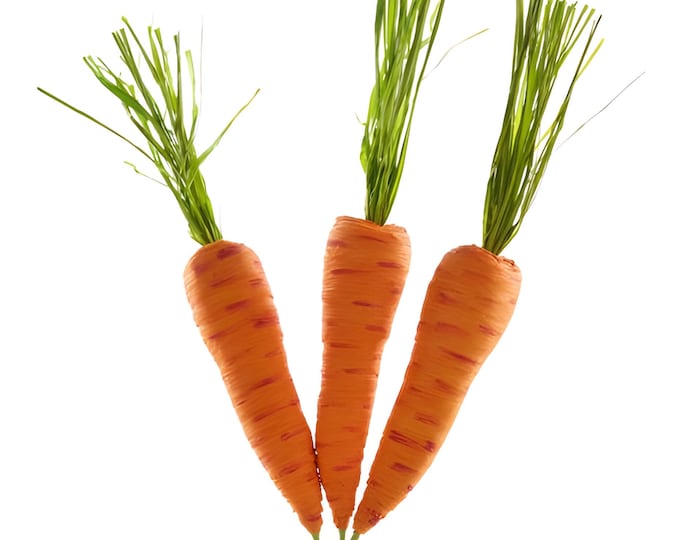 Easter Carrot Bundle, 16" Lifesize Raffia Carrots, Easter Spray, Easter Stems, Easter Decor, Spring Decor, Easter Vase Filler