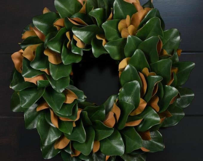 Magnolia Greenery Wreath for Front Door - Choose 23" or 27"