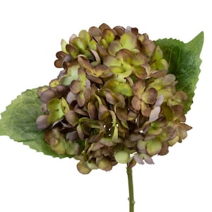 13&quot; Faux vert/violet fleur d&#39;hortensia sur tige, fleur de soie, fleur artificielle, remplissage de vase, fourniture florale