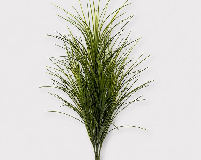 29" Artificial Grass Bush, Faux Greenery Planter or Pot Filler Stems, Porch Decor