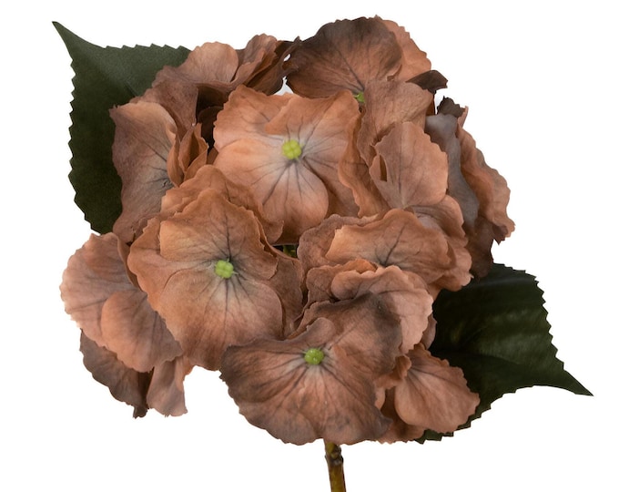 14" Fall Hydrangea, Fall Stems, Golden Honey Brown Hydrangea Flower, Real Touch Flowers, Artificial Flower, Vase Filler