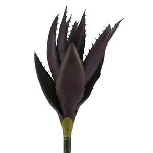 Burgundy Faux Aloe Stem, Artificial Succulent - 11"