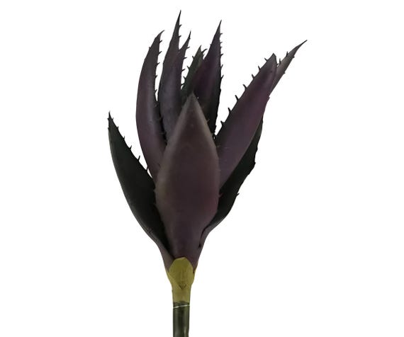Burgundy Faux Aloe Stem, Artificial Succulent - 11"