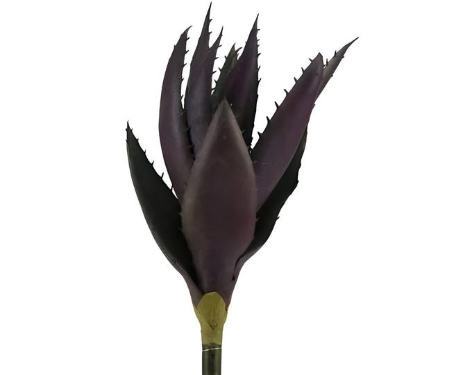 11" Artificial Burgundy Aloe, Faux Succulent Stem