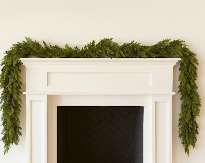 9 FT Natural Touch Mixed Pine Christmas Garland Extra Thick