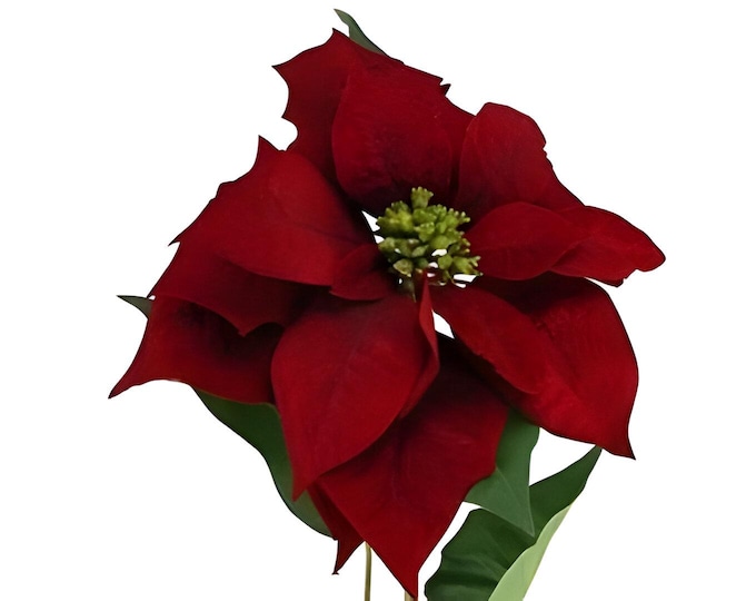 28" Large Artificial Christmas Poinsettia Flower Spray on Stem, Christmas Vase Filler