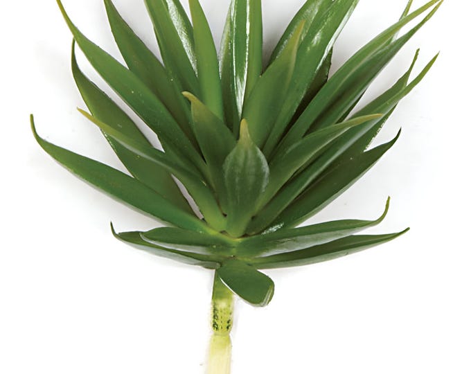 7.5" Faux Succulent, Artificial Agave Succulent with Fire Retardant Foliage