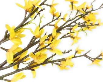 36&quot; Artificial Forsythia Branches, Artificial Flowers, Tall Branches, Silk Flowers, Vase Filler, Wreath Supply, Floral Arrangement
