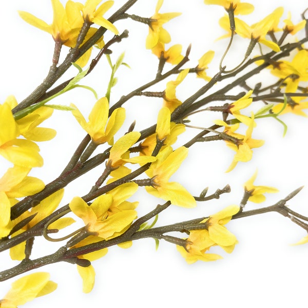 36" Artificial Forsythia Branches, Artificial Flowers, Tall Branches, Silk Flowers, Vase Filler, Wreath Supply, Floral Arrangement