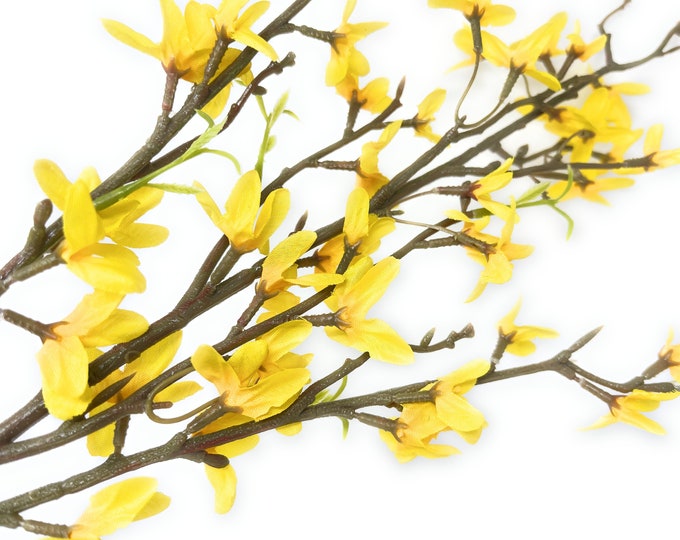 36" Artificial Forsythia Branches, Artificial Flowers, Tall Branches, Silk Flowers, Vase Filler, Wreath Supply, Floral Arrangement