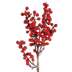 16&quot; Christmas Stems, Red Berry Spray with 120 Berries, Christmas Vase Filler, Floral Supply