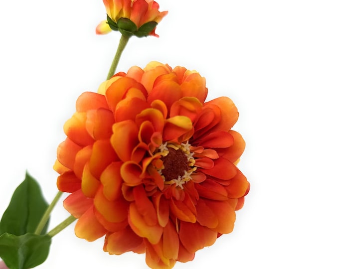 26" Faux Zinnia Flowers, Realistic Artificial Flower for Floral Arrangements and Home Decor