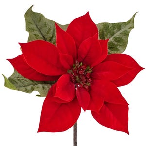 15&quot; Red Poinsettia Christmas Spray, Christmas Stems