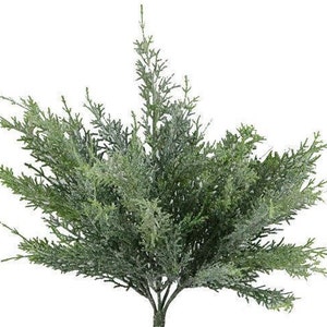 14" Artificial Juniper Bush/Spray/Stem/Pick/Vase Filler-Christmas/Winter Greenery-Holiday Home Decor-Artificial Evergreen Floral Supply