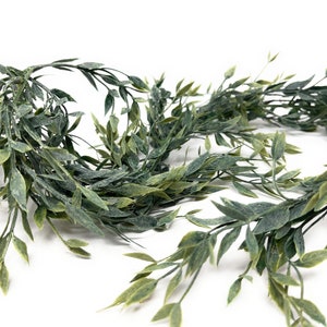 6 FT Faux Greenery Garland, Leaves Garland for Mantel, Wedding, Table Runner or Centerpiece, Italian Ruscus, Farmhouse Decor, Floral Supply