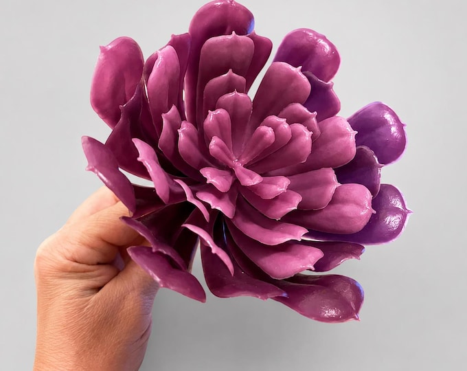 UV Resistant Purple Echeveria Succulent Flower, Outdoor Desert Floral Stem