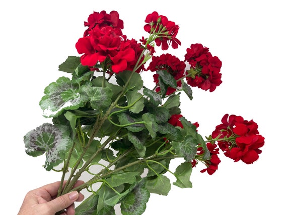 18 or 24 Artificial Geranium Bush-geranium Plant-faux Silk