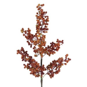 14&quot; Fall Berry Stem Faux Pepperberry Spray in Autumn Sherbert, Artificial Fall Berries, Fall Decor, Vase Filler, Floral Arrangement