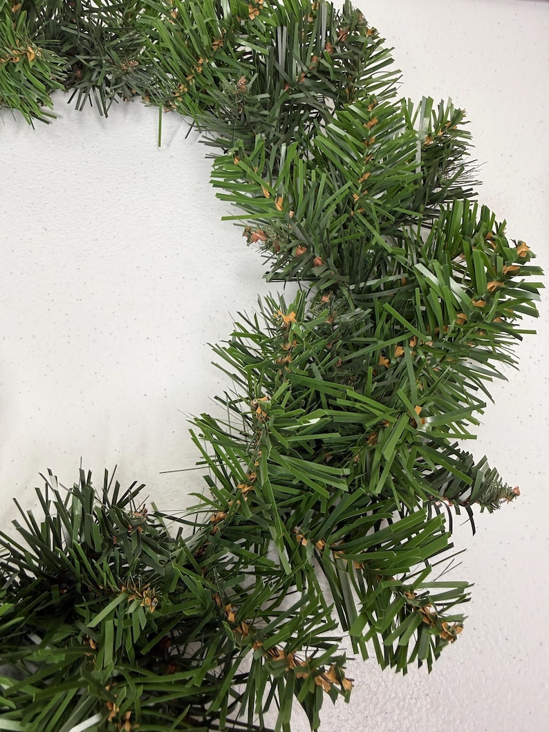Pine Wreath Form on Wire Frame Artificial Faux Undecorated DIY Ready to Decorate image 6