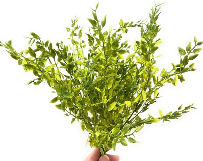 14" Greenery Bush/Stems/Plant-Lemon Beauty Bush-Artificial Greenery-Everyday Greenery-Vase Filler-Faux/Artificial Foliage-Floral Supply