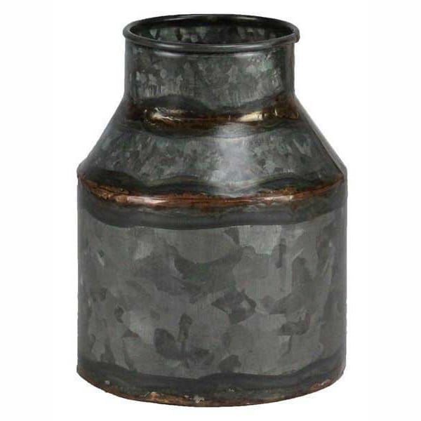 Rustic Galvanized Metal Planter/Urn/Vase-Farmhouse Decor-Floral Supply-Choose from 2 Sizes