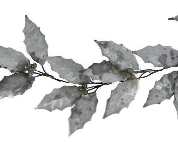 Rustic Metal Holly Berry Christmas Garland for Indoor or Outdoor - 3.25 FT