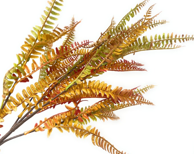 33" Fall Fern Stems, Fall Stems, Autumn Persian Fern Leaf Spray, Fall Decor, Vase Filler