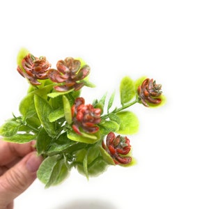 8.25&quot; Mini Faux Succulent Plant with Coral Buds, Artificial Plant