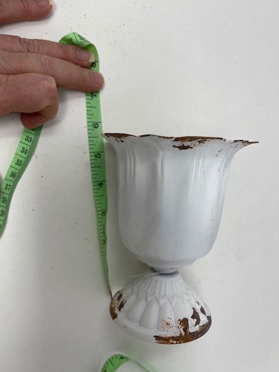 Retro Metal Glass Shaped Urn Plant Pot Filler Decorative