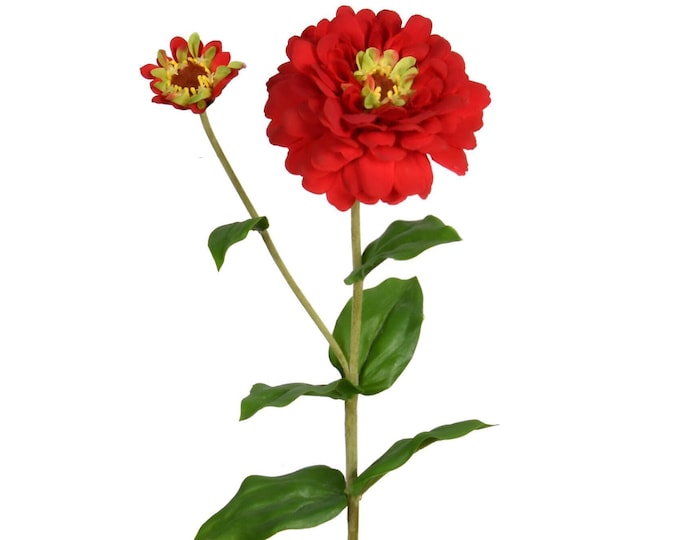 26" Red Zinnia Stem - Artificial Flowers