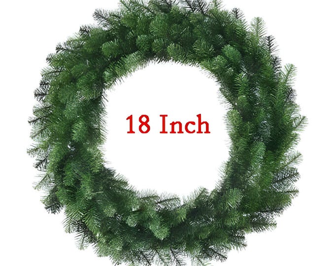 18" Christmas Pine Work Wreath Form Frame Artificial Faux Undecorated, DIY Wreath Ready to Decorate, Wreath Making Supply, Floral Supply