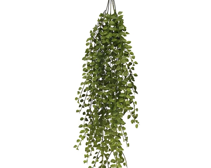 34" Artificial Hanging Vine Tea Leaf Bush, Artificial Plant, Cascading Wall Decor, Floral Supply