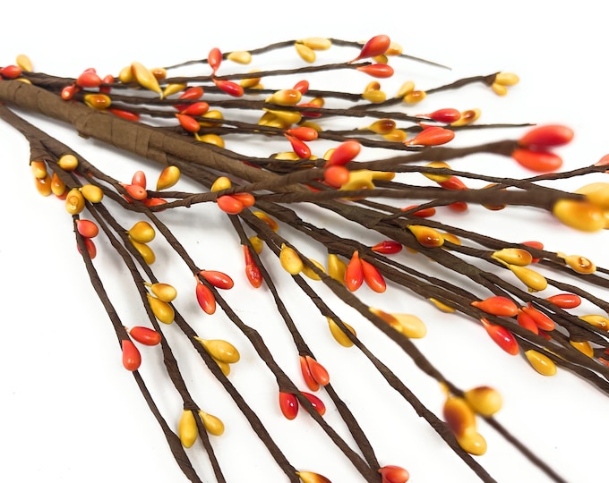 21" Fall Spray/Pick/Stem Pip Berry Spray-Fall Decor-Autumn Decor-Vase Filler-Halloween Decor-Wreath Supply-Floral Supply