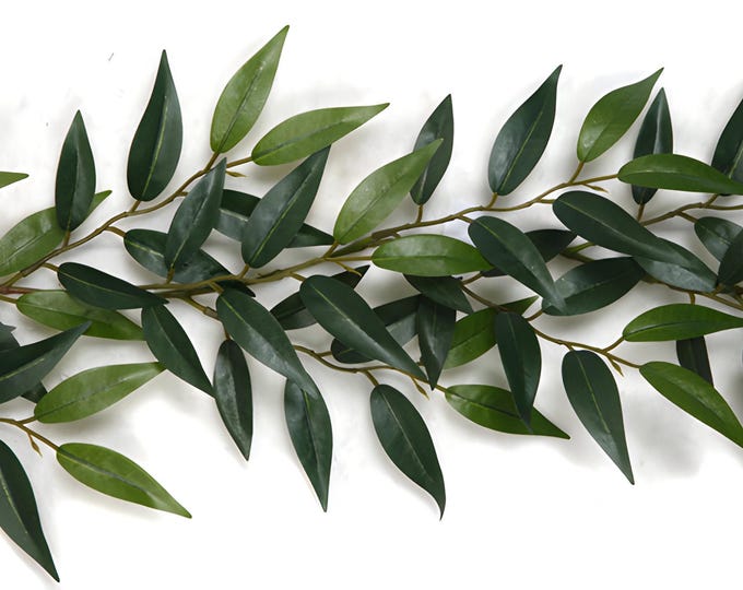 6 FT Faux Smilax Leaf Garland, Greenery Garland, Mantel Garland, Wedding Garland, Floral Supply