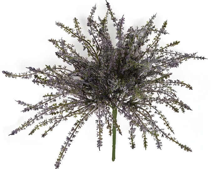 15" Artificial Heather Bush on Stem, Purple Heather, Artificial Flowers, Vase Filler, Bouquet Filler